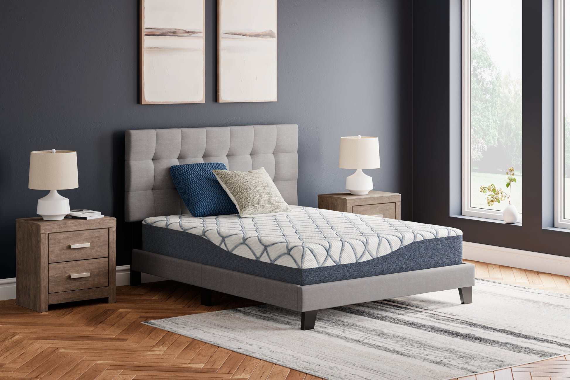 Cape Furniture Outlet - Ashley Furniture - 10 Inch Chime Elite 2.0 Mattresses - King / White/Blue - M42541