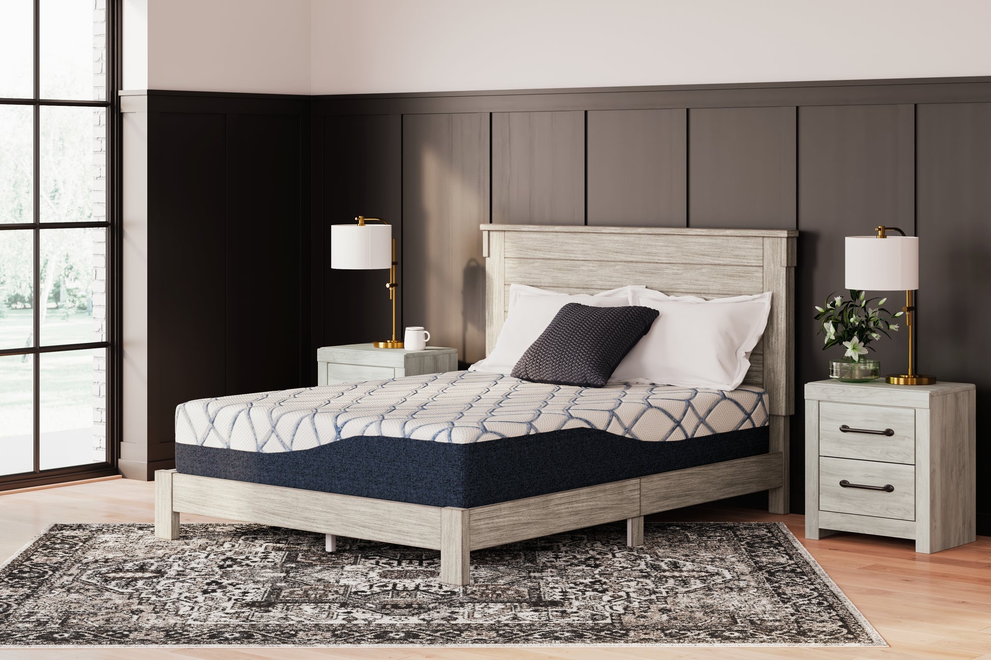 Cape Furniture Outlet - Ashley Furniture - 12 Inch Chime Elite 2.0 Mattresses - King / White/Blue - M42641