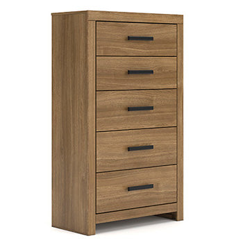 Cape Furniture Outlet - Ashley Furniture - Broachmyn Bedroom - Five Drawer Chest / Auburn - PCB1116-46