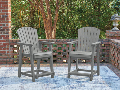 Cape Furniture Outlet - Ashley Furniture - Sanctuary Beach Outdoor - Barstool (Set of 2) / Dark Gray - PCP227-124