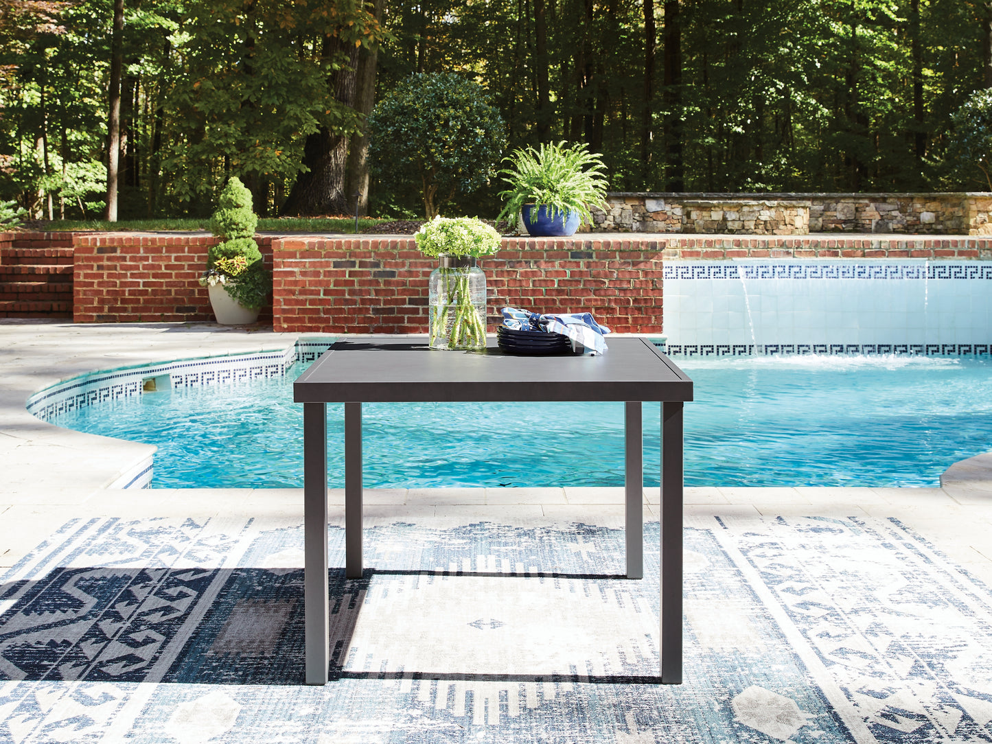 Cape Furniture Outlet - Ashley Furniture - Rocky Creek Outdoor - Square Dining Table w/UMB OPT - PCP326-615