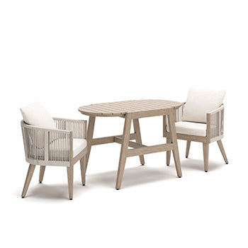 Cape Furniture Outlet - Ashley Furniture - Ivory Vine Outdoor - Chairs w/CUSH/Table Set (3/CN) - PCP352-050