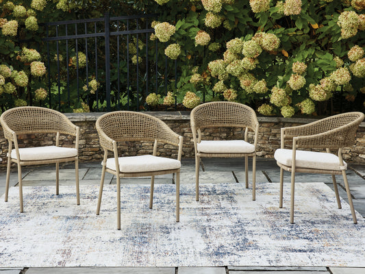 Cape Furniture Outlet - Ashley Furniture - Orchard Beach Outdoor - Arm Chair With Cushion (4/CN) - PCP373-601A