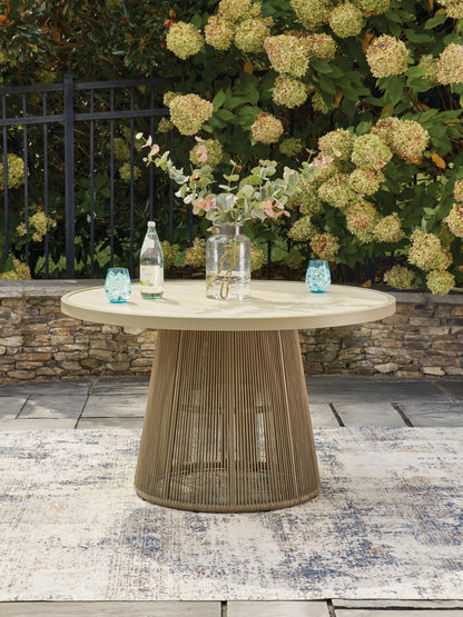 Cape Furniture Outlet - Ashley Furniture - Orchard Beach Outdoor - Outdoor Dining Table / Beige - PCP373P2
