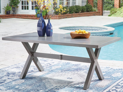 Cape Furniture Outlet - Ashley Furniture - Half Moon Beach Outdoor - RECT Dining Table w/UMB OPT / Gray - PCP418-625