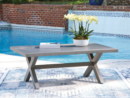 Cape Furniture Outlet - Ashley Furniture - Half Moon Beach Outdoor - Rectangular Cocktail Table / Gray - PCP418-701