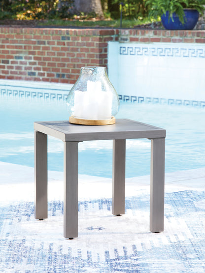 Cape Furniture Outlet - Ashley Furniture - Half Moon Beach Outdoor - Square End Table / Gray - PCP418-702