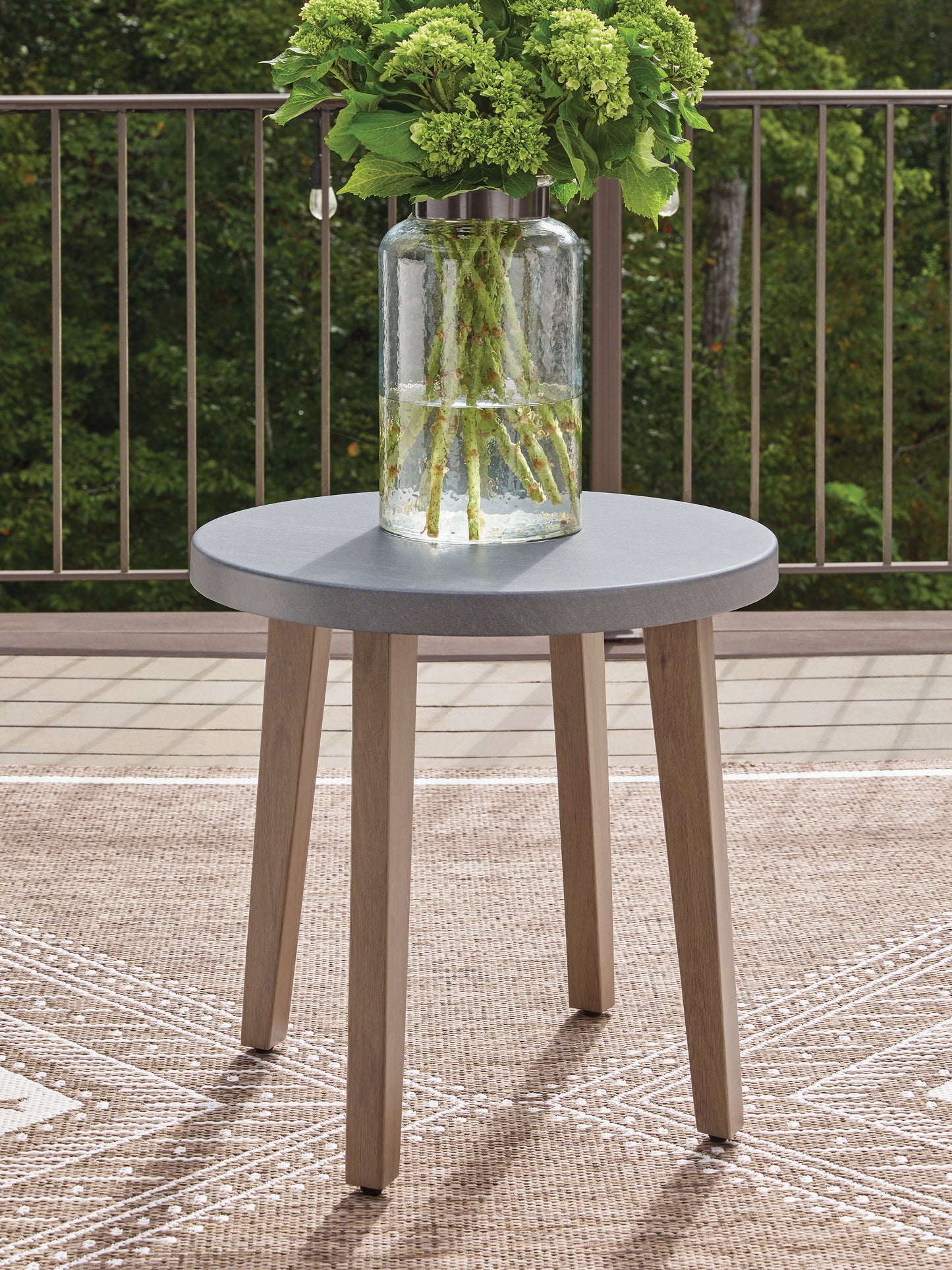 Cape Furniture Outlet - Ashley Furniture - Harmony Headlands Outdoor - Round End Table / Natural/Gray - PCP428-706