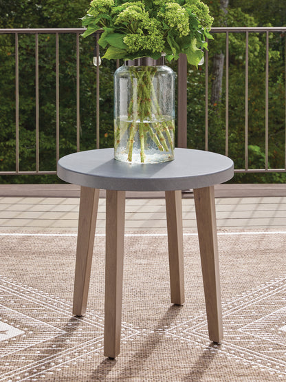 Cape Furniture Outlet - Ashley Furniture - Harmony Headlands Outdoor - Round End Table / Natural/Gray - PCP428-706