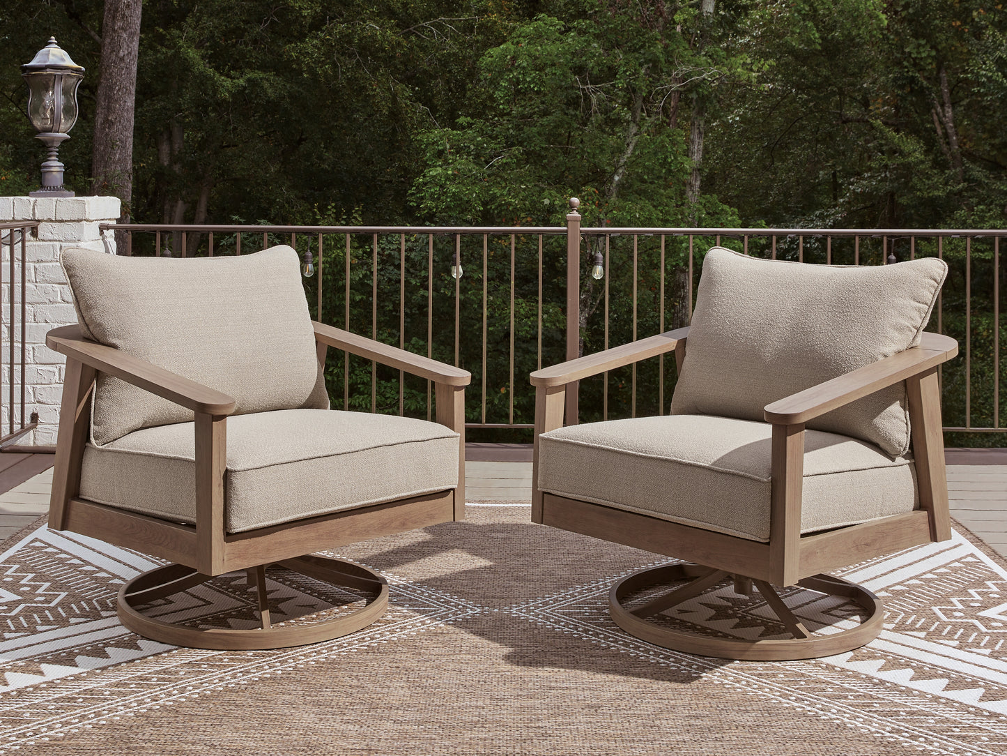 Cape Furniture Outlet - Ashley Furniture - Harmony Headlands Outdoor - Swivel Lounge w/ Cushion - PCP428-821
