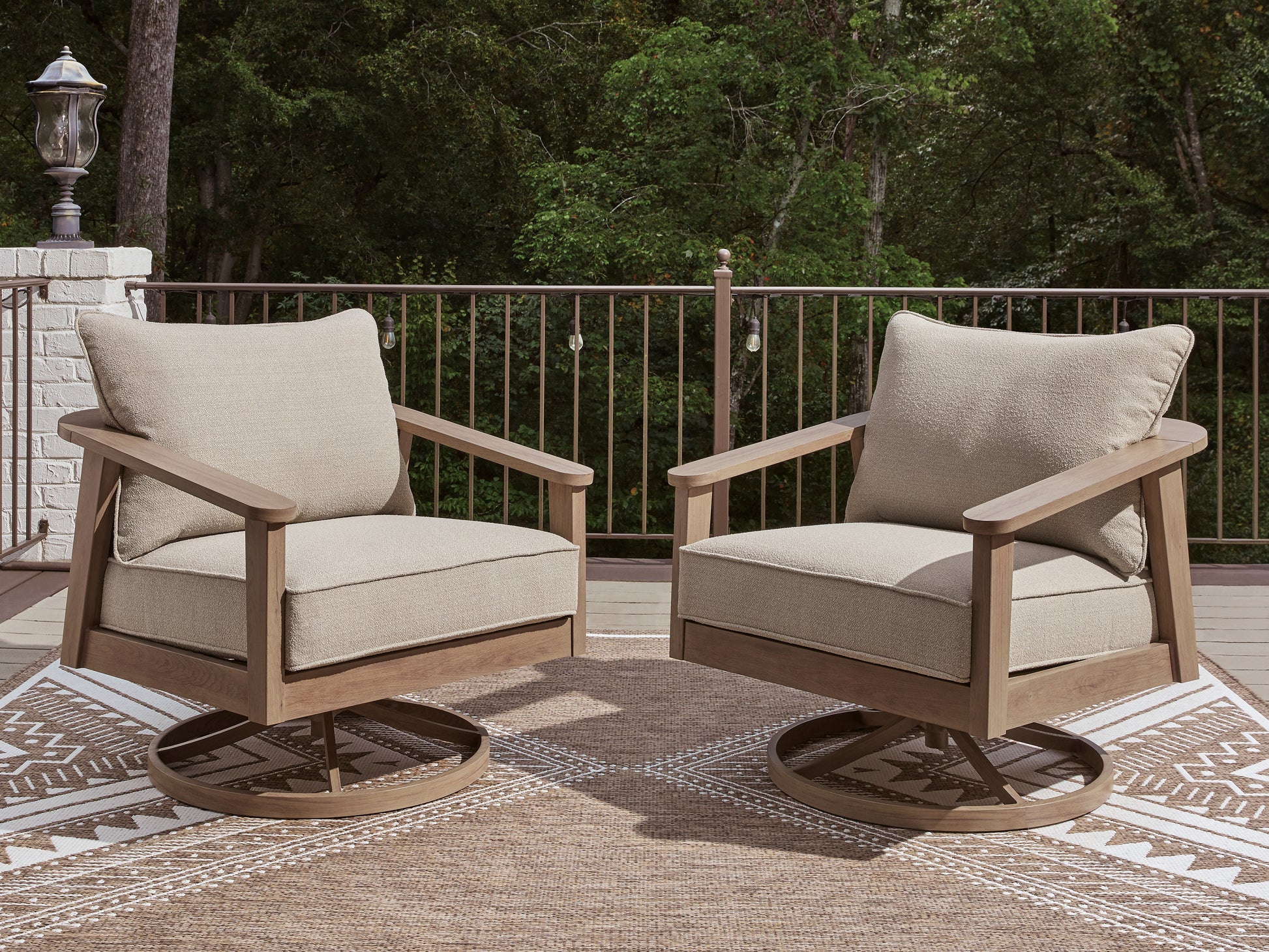 Cape Furniture Outlet - Ashley Furniture - Harmony Headlands Outdoor - Swivel Lounge w/ Cushion - PCP428-821
