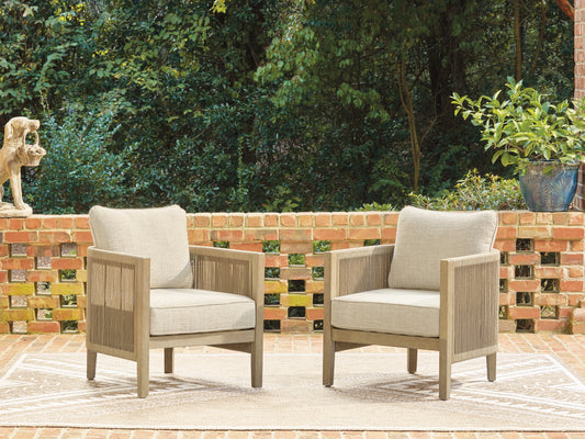 Cape Furniture Outlet - Ashley Furniture - Spooners Cove Outdoor - Lounge Chair w/Cushion (Set of 2) - PCP469-820