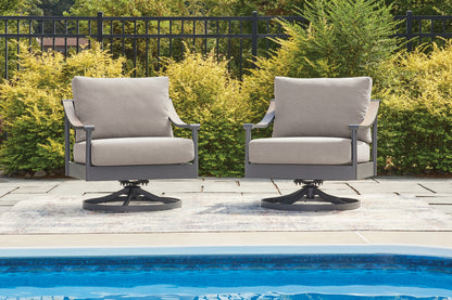 Cape Furniture Outlet - Ashley Furniture - Ocean Beach Outdoor - Swivel Lounge w/ Cushion / Gray - PCP510-821