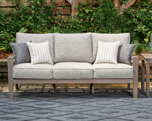 Cape Furniture Outlet - Ashley Furniture - Hillside Barn Outdoor - Sofa with Cushion / Gray/Brown - P564-838