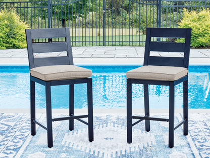 Cape Furniture Outlet - Ashley Furniture - East Beach Outdoor - Barstool (Set of 2) / Navy Blue - PCP587-124