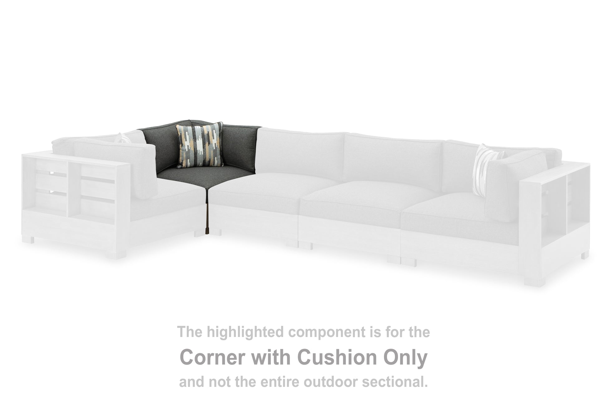 Cape Furniture Outlet - Ashley Furniture - Citrine Park Outdoor - Corner with Cushion (1/CN) / Brown/Charcoal - P660-877