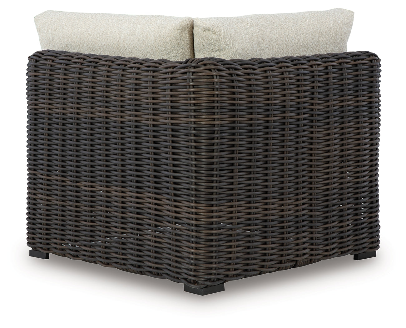 Cape Furniture Outlet - Ashley Furniture - Kimora Outdoor - Corner with Cushion / Beige/Dark Brown - P711-877