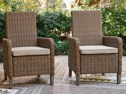 Cape Furniture Outlet - Ashley Furniture - Laguna Heights Outdoor - Arm Chair With Cushion (Set of 2) / Beige - PCP790-601A
