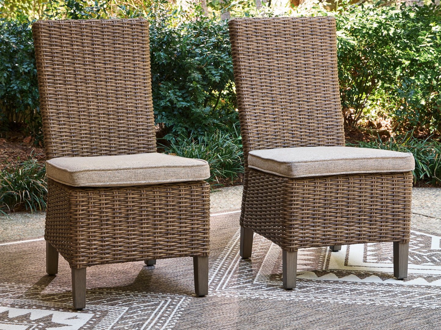 Cape Furniture Outlet - Ashley Furniture - Laguna Heights Outdoor - Side Chair with Cushion (Set of 2) / Beige - PCP790-601