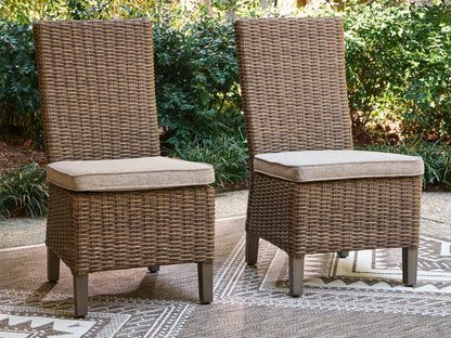 Cape Furniture Outlet - Ashley Furniture - Laguna Heights Outdoor - Side Chair with Cushion (Set of 2) / Beige - PCP790-601