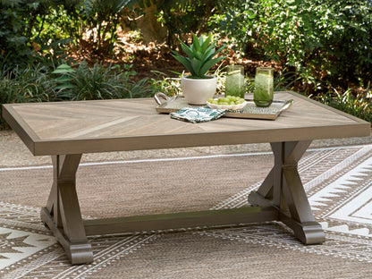 Cape Furniture Outlet - Ashley Furniture - Laguna Heights Outdoor - Rectangular Cocktail Table / Beige - PCP790-701