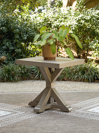 Cape Furniture Outlet - Ashley Furniture - Laguna Heights Outdoor - Square End Table / Beige - PCP790-702