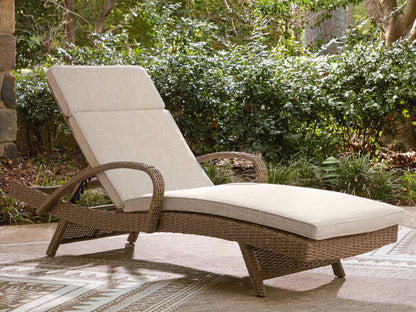 Cape Furniture Outlet - Ashley Furniture - Laguna Heights Outdoor - Chaise Lounge with Cushion / Beige - PCP790-815