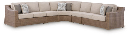 Cape Furniture Outlet - Ashley Furniture - Laguna Heights Outdoor - 5-Piece Outdoor Sectional / Beige - PCP790P3