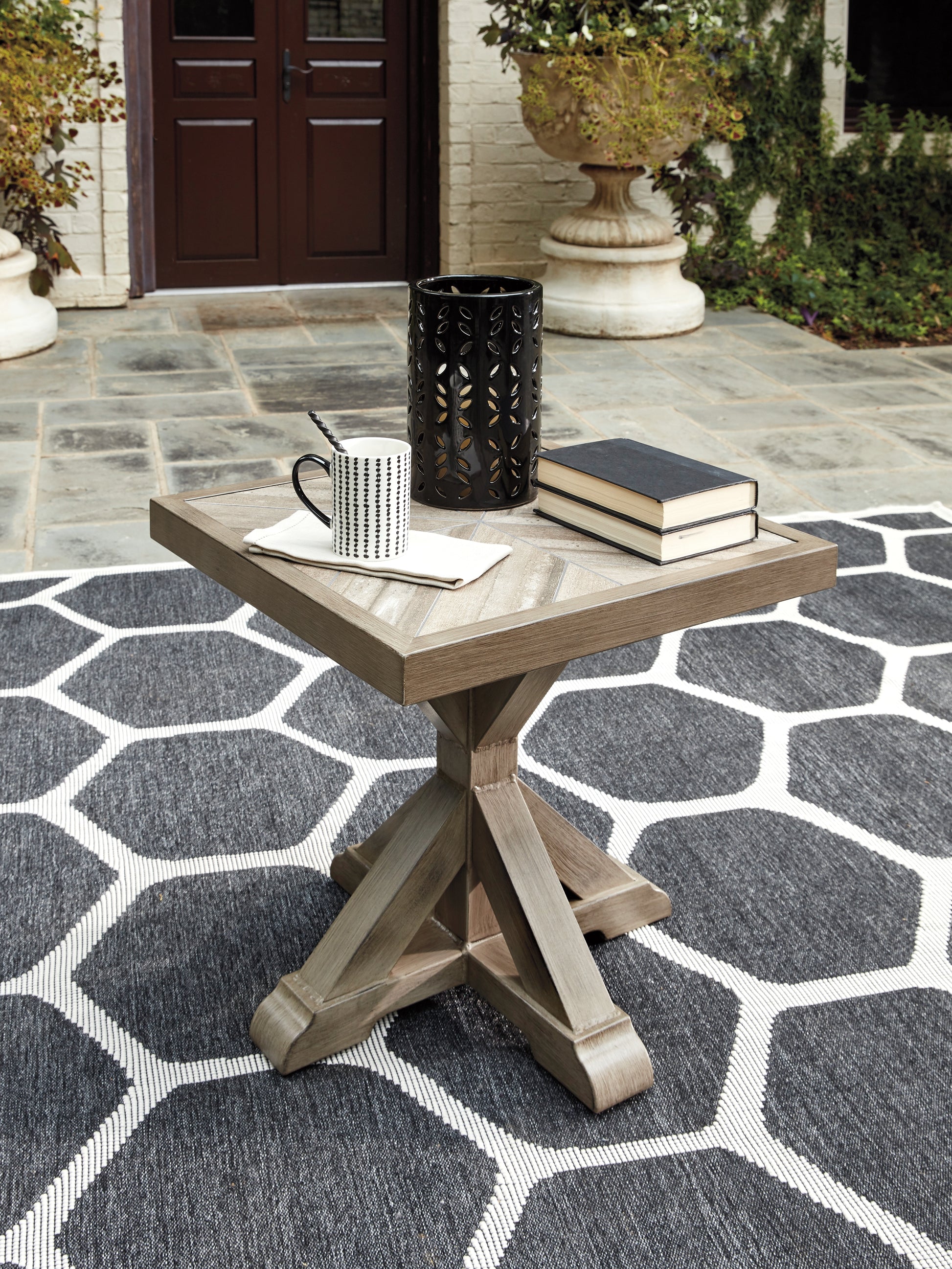 Cape Furniture Outlet - Ashley Furniture - Beachcroft Outdoor - Square End Table / Beige - P791-702