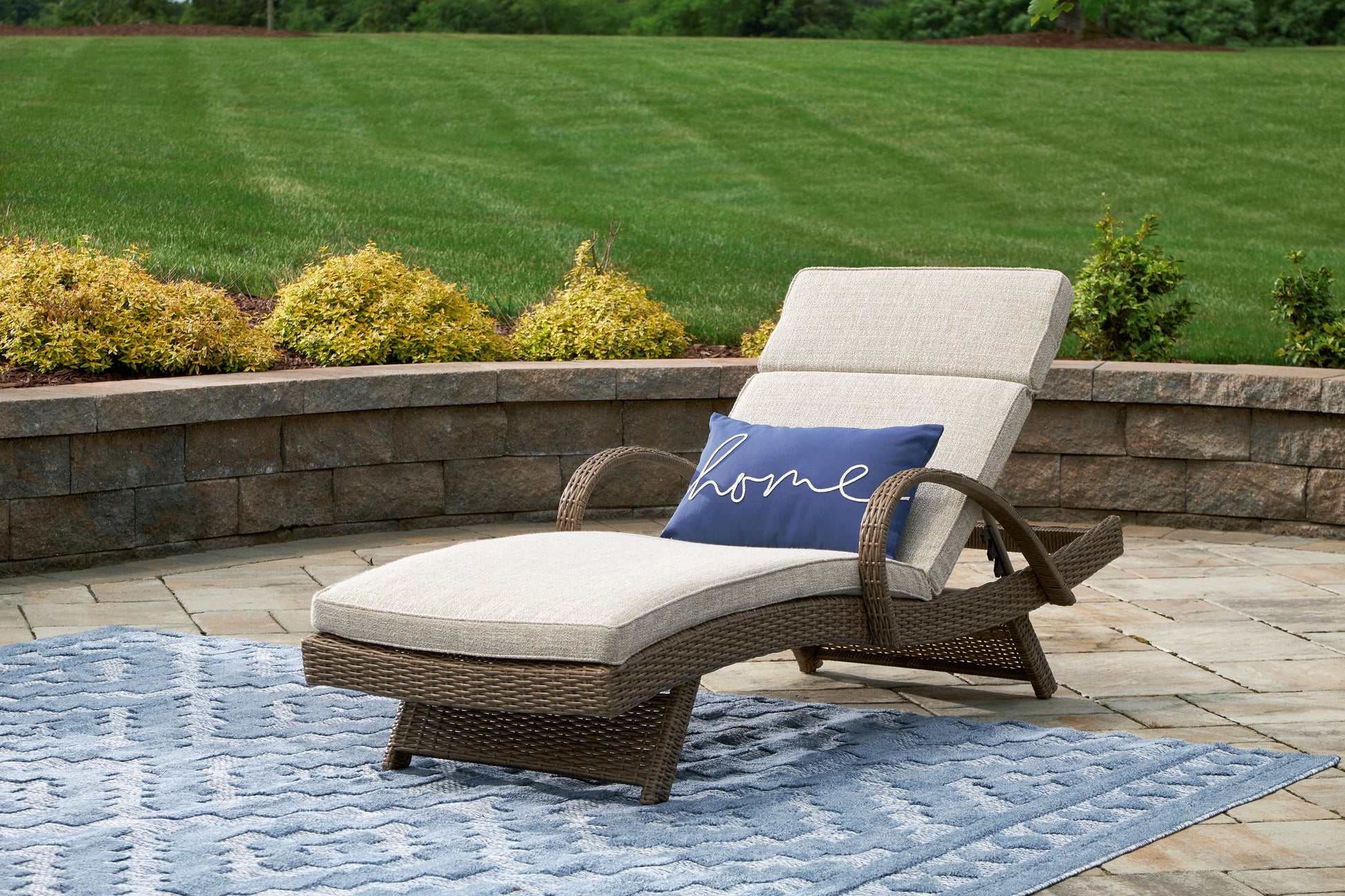 Cape Furniture Outlet - Ashley Furniture - Beachcroft Outdoor - Chaise Lounge with Cushion / Beige - P791-815