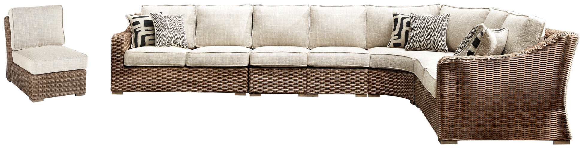 Cape Furniture Outlet - Ashley Furniture - Beachcroft Outdoor - 6-Piece Outdoor Seating Set / Beige - P791P11