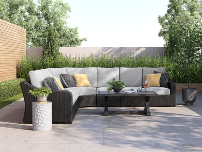 Cape Furniture Outlet - Ashley Furniture - Beachcroft Outdoor - 5-Piece Outdoor Sectional / Black/Light Gray - P792P6