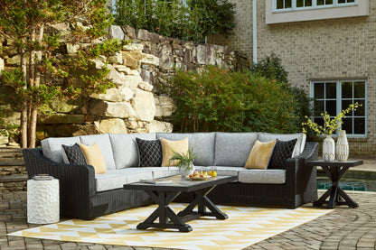 Cape Furniture Outlet - Ashley Furniture - Beachcroft Outdoor - 3-Piece Outdoor Sectional / Black/Light Gray - P792P1