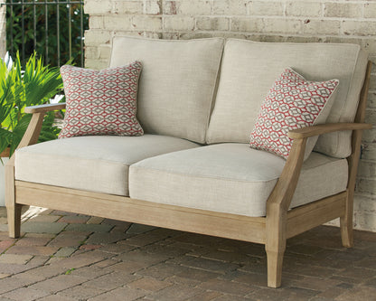 Cape Furniture Outlet - Ashley Furniture - Clare View Outdoor - Loveseat w/Cushion / Beige - P801-835