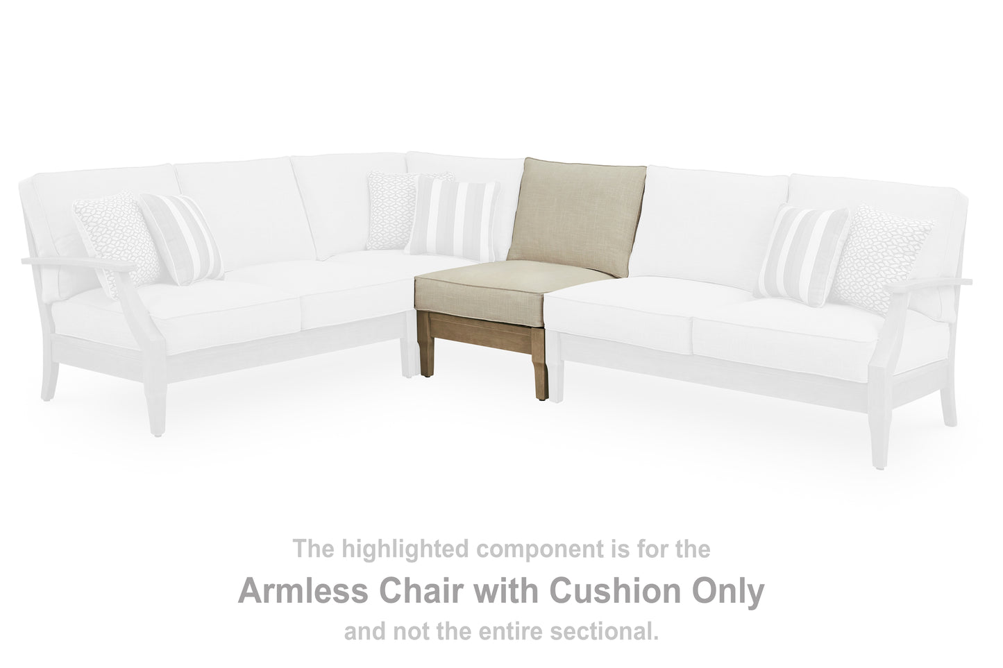 Cape Furniture Outlet - Ashley Furniture - Clare View Outdoor - Armless Chair w/Cushion / Beige - P801-846