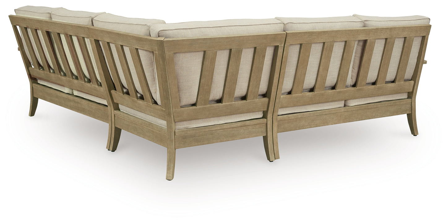 Cape Furniture Outlet - Ashley Furniture - Clare View Outdoor - 3-Piece Outdoor Sectional / Beige - P801P10