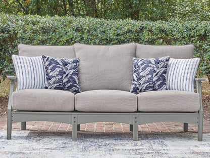 Cape Furniture Outlet - Ashley Furniture - Cove Beach Outdoor - Sofa with Cushion / Gray - PCP803-838