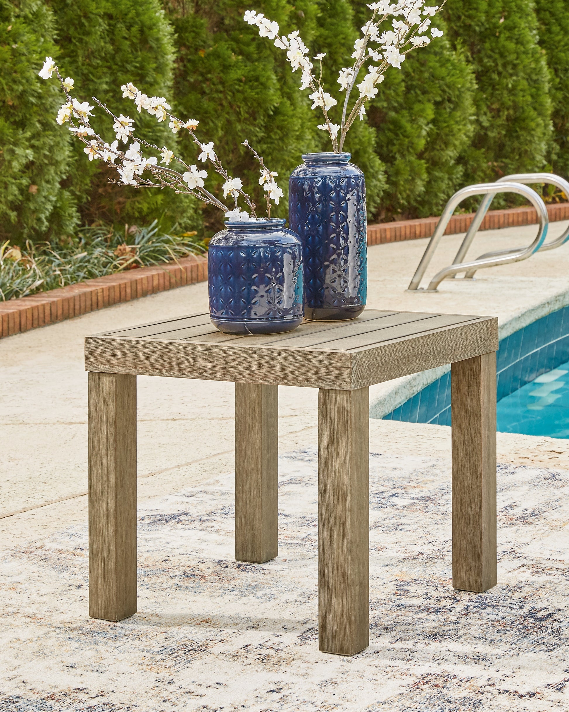 Cape Furniture Outlet - Ashley Furniture - Silo Point Outdoor - Square End Table / Brown - P804-702