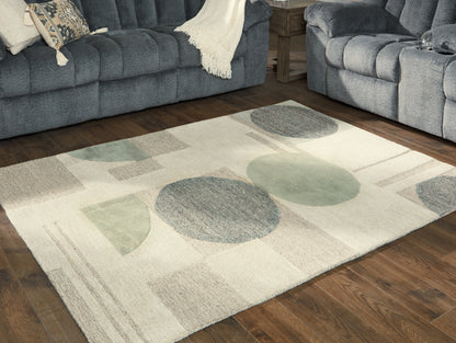 Cape Furniture Outlet - Ashley Furniture - Dallane Rug - 5' x 7' Rug / Linen/Blue/Green - R406352