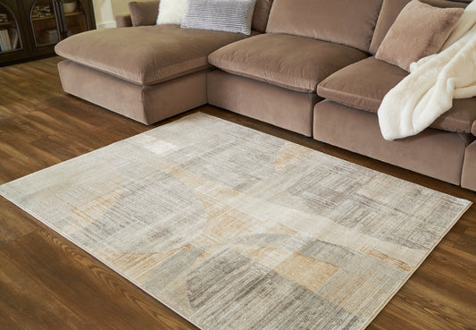 Cape Furniture Outlet - Ashley Furniture - Truward Rug - 8' x 10' Rug / Linen/Gray/Caramel - R406471
