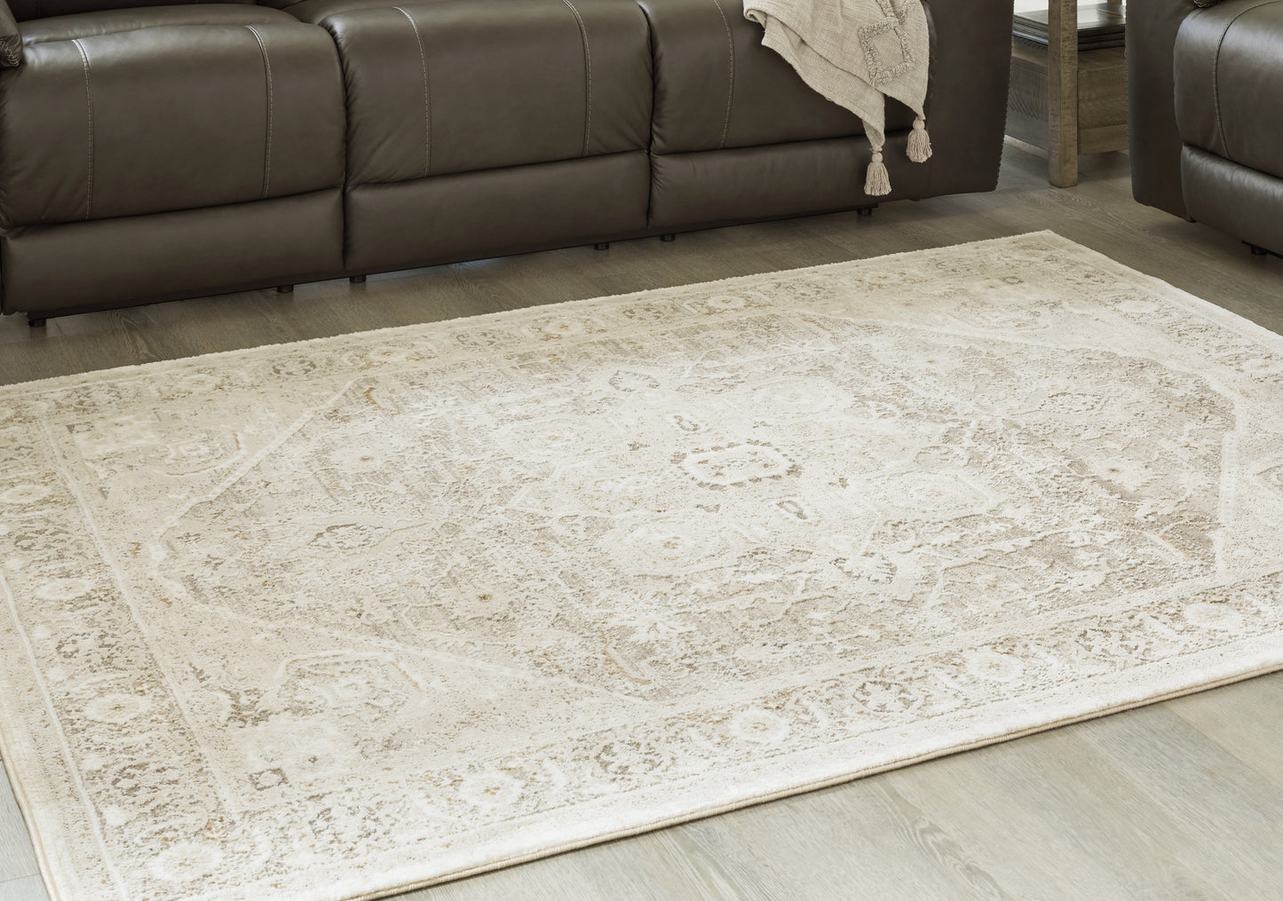 Cape Furniture Outlet - Ashley Furniture - Gatwell Rug - 5' x 7' Rug / Ivory/Gray/Tan - R406512