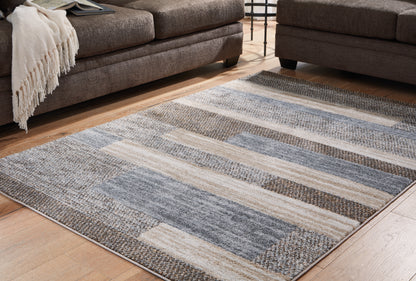 Cape Furniture Outlet - Ashley Furniture - Sethburn Rug - 8' x 10' Rug / Cream/Brown/Gray - R406591