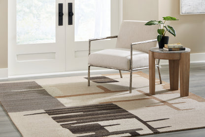 Cape Furniture Outlet - Ashley Furniture - Kencher Rug - 8' x 10' Rug / Beige/Brown - R406821