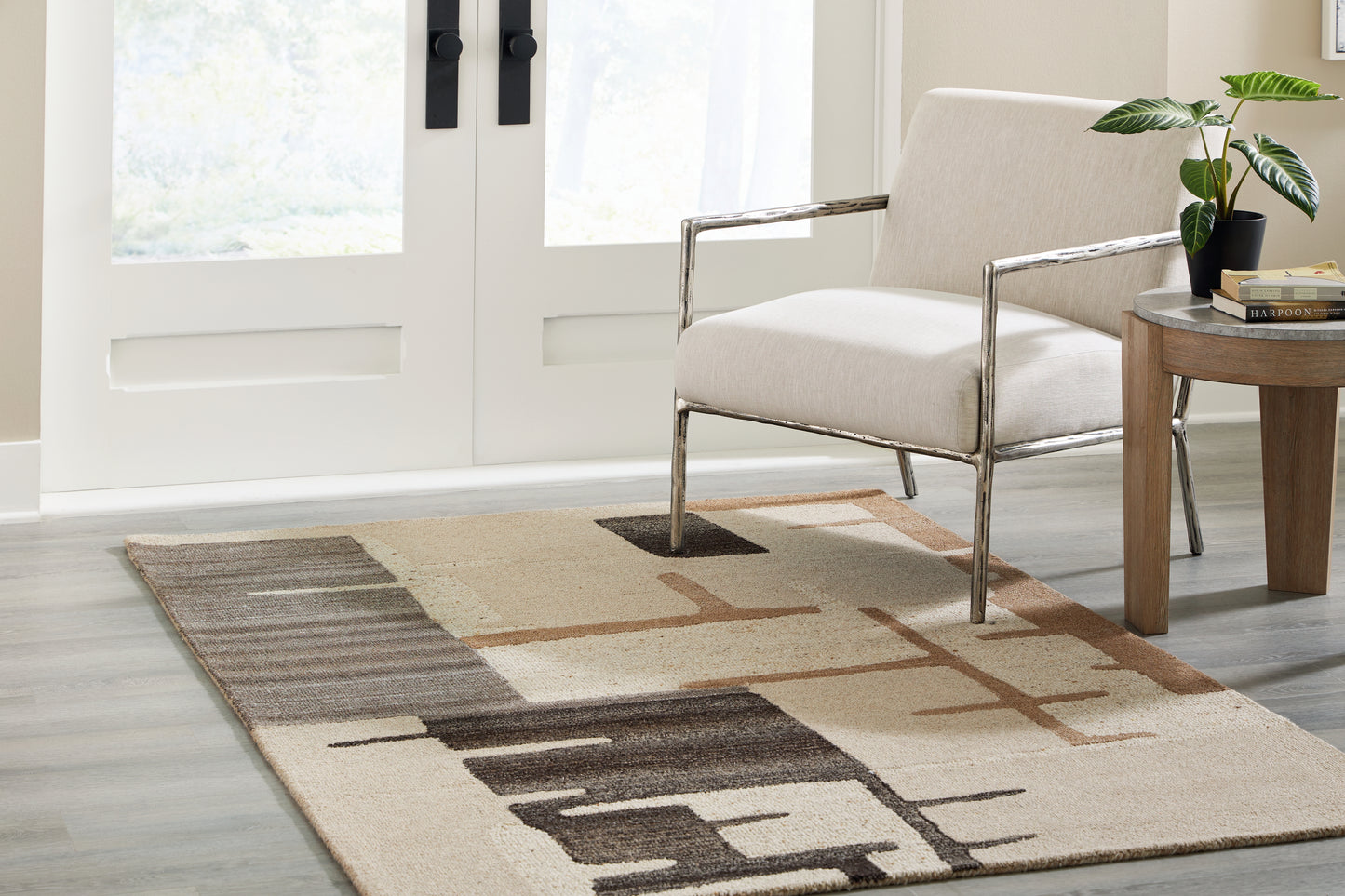 Cape Furniture Outlet - Ashley Furniture - Kencher Rug - 5' x 7' Rug / Beige/Brown - R406822