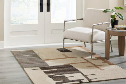 Cape Furniture Outlet - Ashley Furniture - Kencher Rug - 5' x 7' Rug / Beige/Brown - R406822