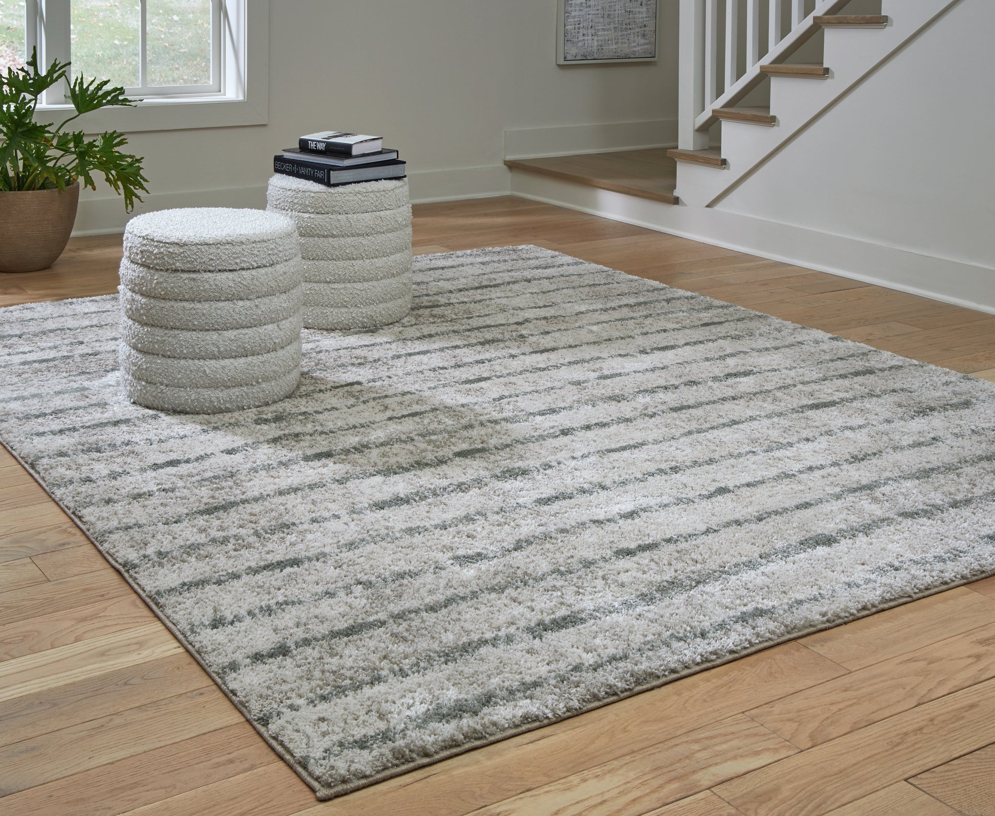 Cape Furniture Outlet - Ashley Furniture - Laddway Rug - 8' x 10' Rug / Cream/Green - R406881