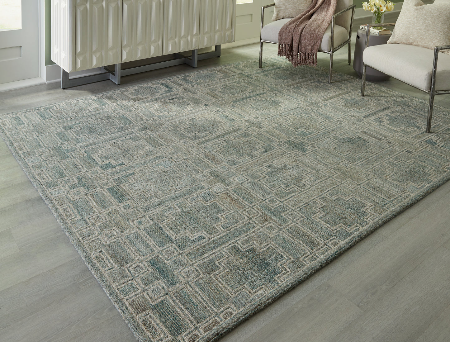 Cape Furniture Outlet - Ashley Furniture - Jossland Rug - 8' x 10' Rug / Green/Ivory - R406911