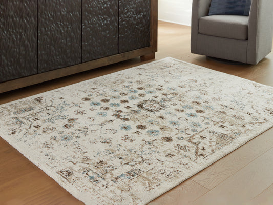 Cape Furniture Outlet - Ashley Furniture - Jossler Rug - 8' x 10' Rug / Ivory/Brown/Teal - R407071