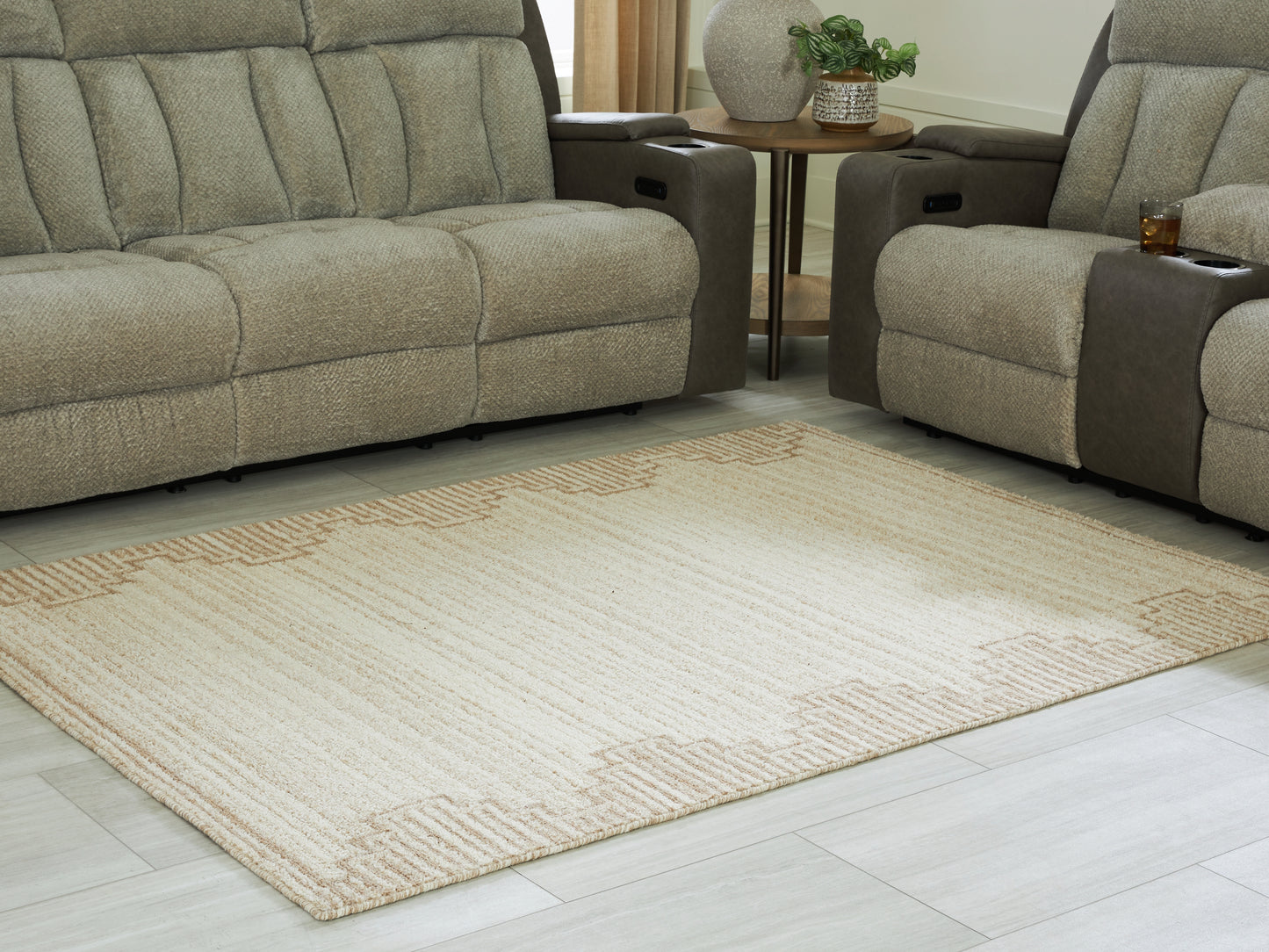 Cape Furniture Outlet - Ashley Furniture - Emorymore Rug - Large Rug / Brown/Beige - R407301