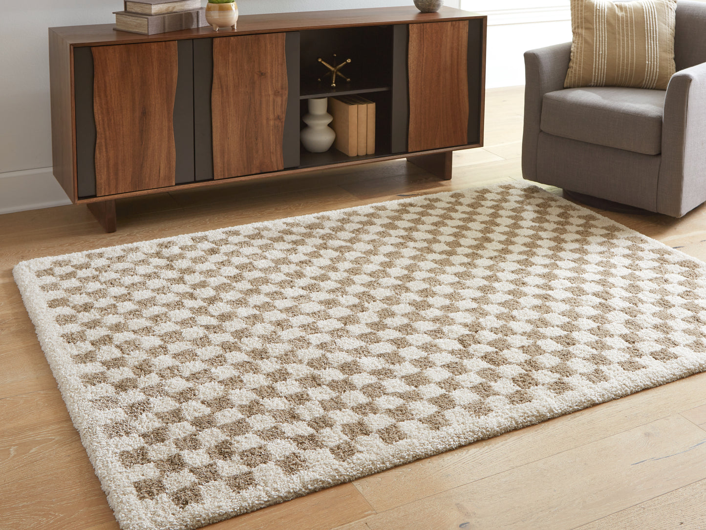 Cape Furniture Outlet - Ashley Furniture - Karamen Rug - Medium Rug / Taupe/Ivory - R407342